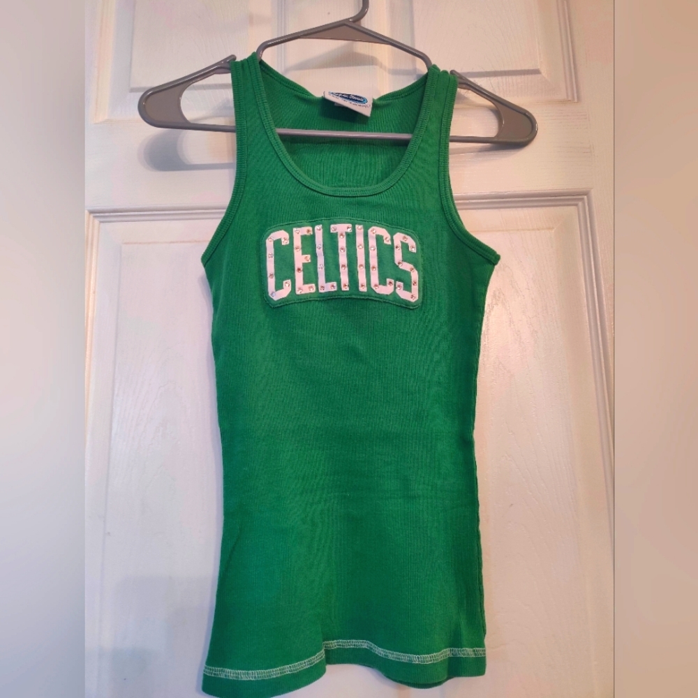 Women's Celtics Garnett #5 Ribbed Tank Top